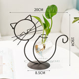 Cat Iron Art Deco Hydroponic Vase