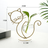 Cat Iron Art Deco Hydroponic Vase