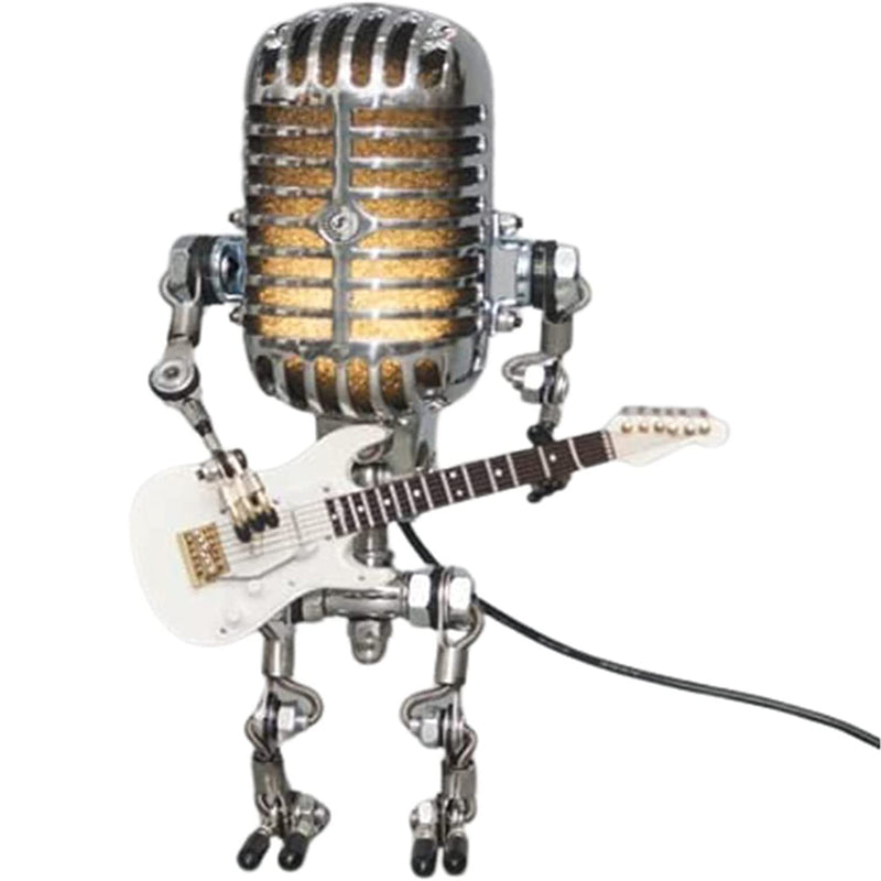 Vintage Metal Microphone Robot Desk Lamp