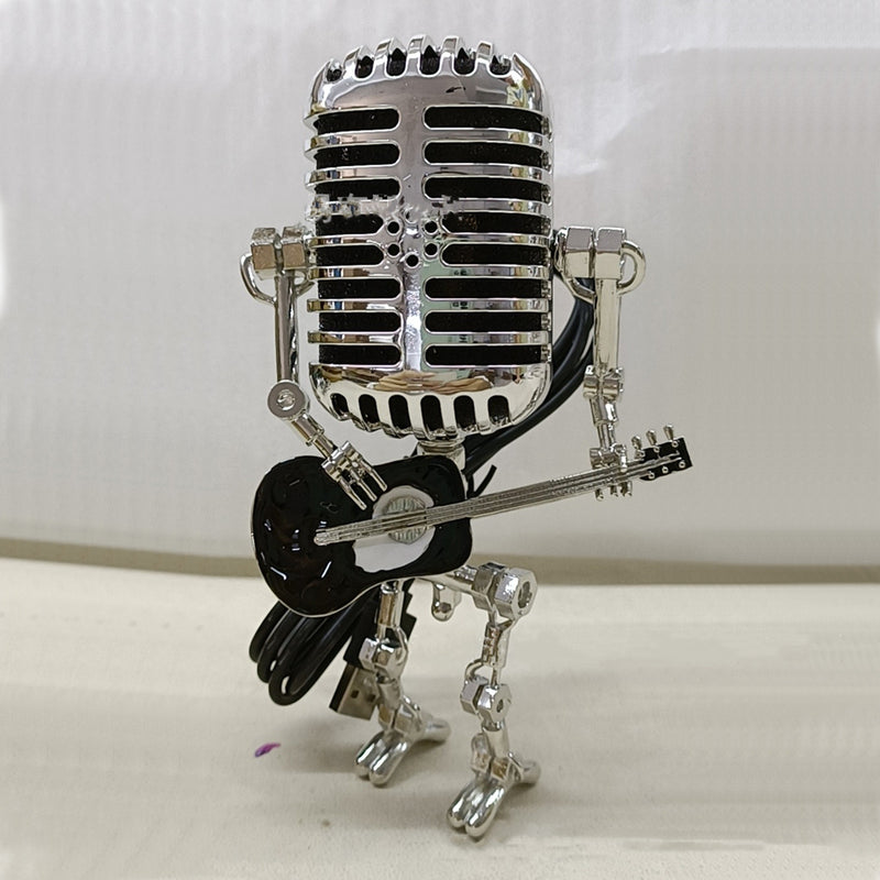 Vintage Metal Microphone Robot Desk Lamp