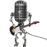 Vintage Metal Microphone Robot Desk Lamp